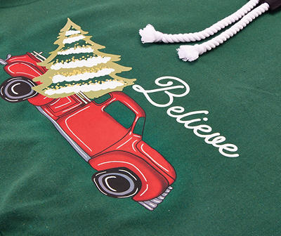 "Believe" Green & Red Truck Santa Sack