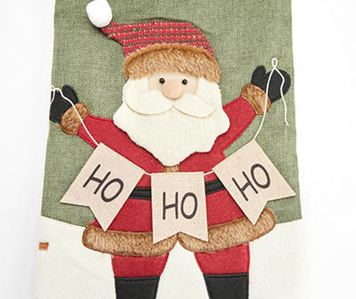 48" Santa & "Ho Ho Ho" Sign Burlap Tree Skirt