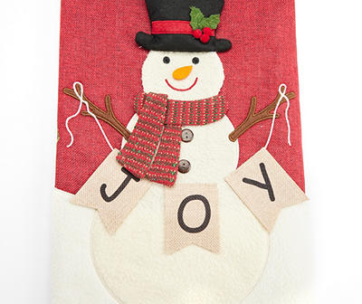 48" Snowman & "Joy" Sign" Burlap Tree Skirt