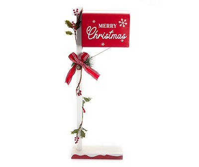 "Merry Christmas" Vine & Bow Mailbox Decor
