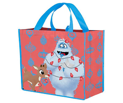 Red & Blue Rudolph XL Reusable Tote Bag