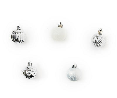 Silver Ball 24-Piece Mini Ornament Set