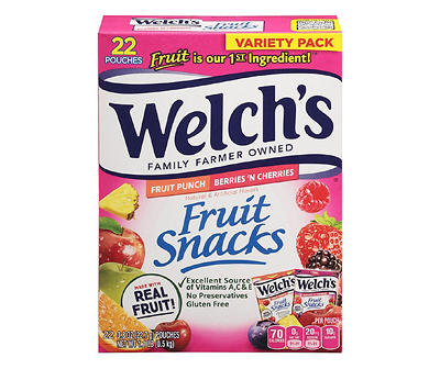 Fruit Punch & Berries 'N Cherries Fruit Snacks, 22-Count