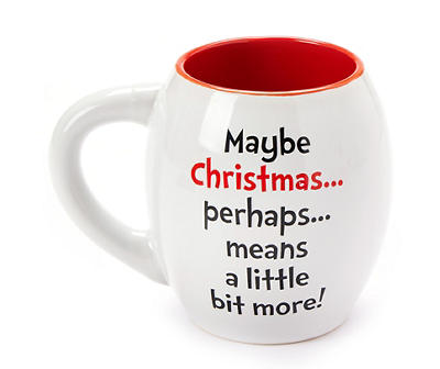 "Maybe Christmas" White & Red Grinch Oval Mug, 18 oz.