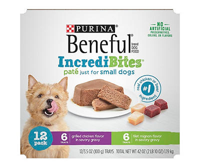 IncrediBites Grilled Chicken & Filet Mignon Variety Pack Paté Wet Dog Food, 12-Pack