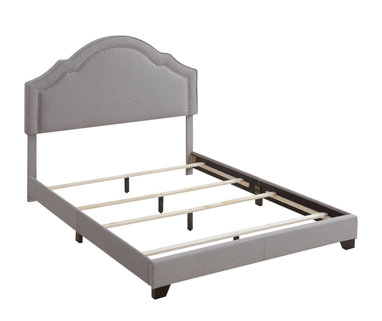 Smoke Gray Camelback Upholstered Queen Bed Big Lots