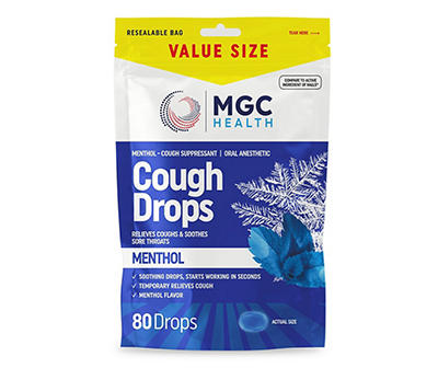 Menthol Cough Drops, 80-Count