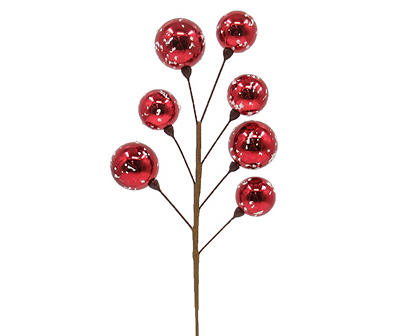 18" Red Ball Ornament Pick