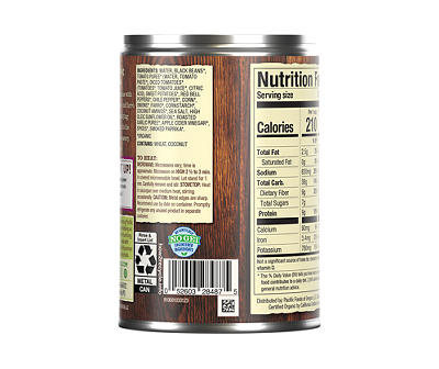 Pacific Foods Organic Harvest Black Bean Chili, Plant Based, 16.5 oz Can