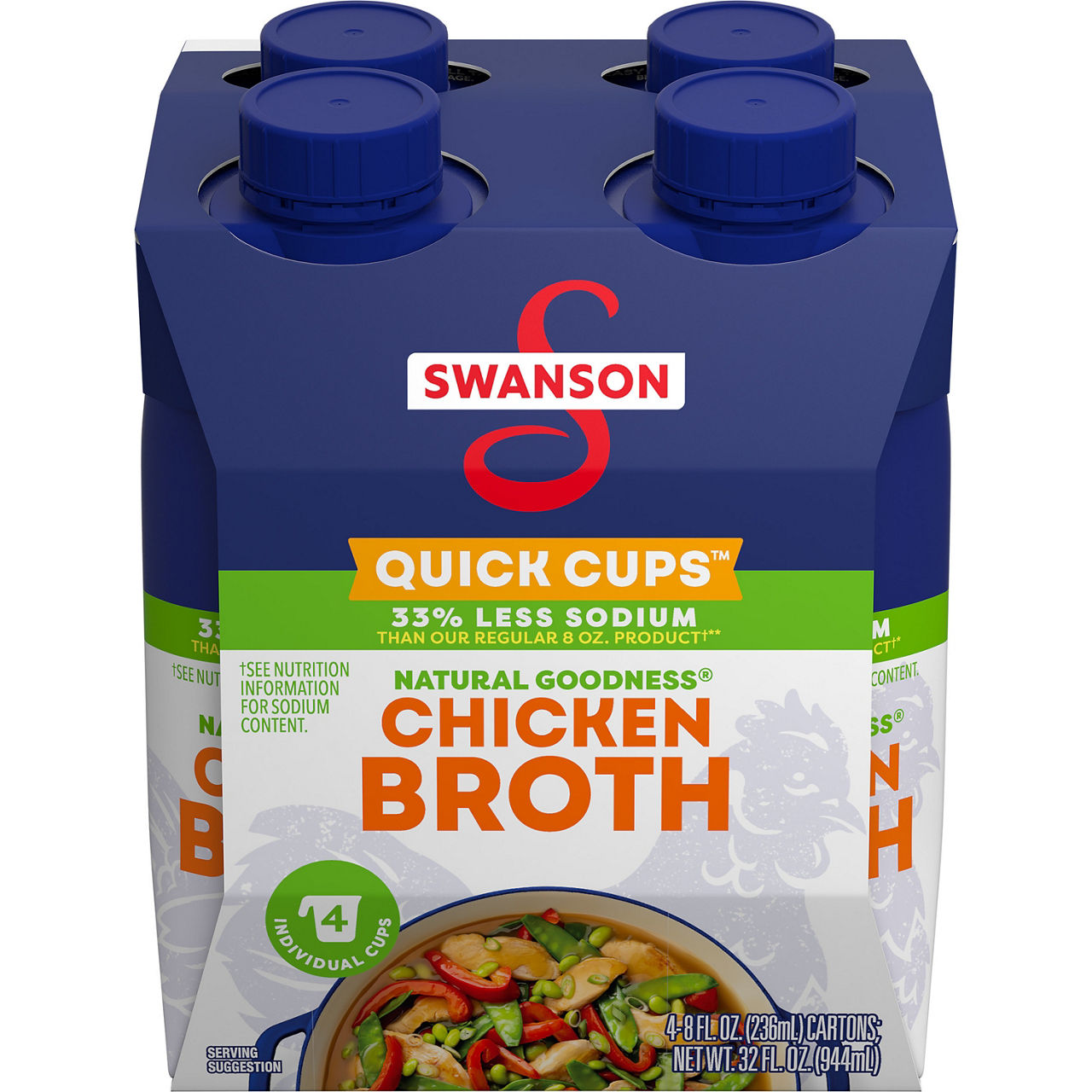 Swanson Chicken Broth Quick Cups, 4Pack Big Lots