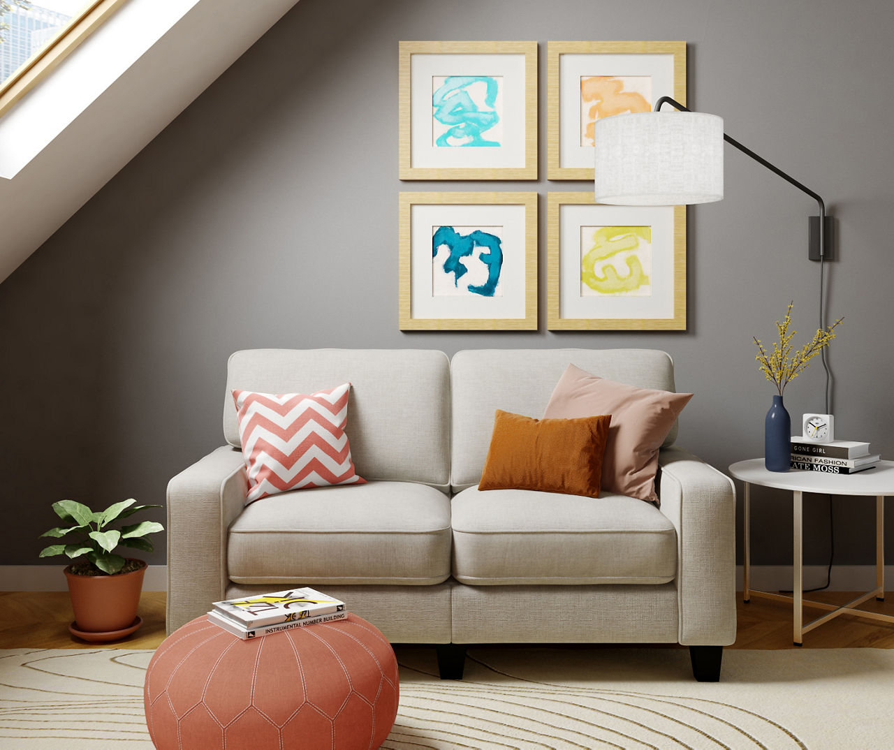 Palisades Light Gray Loveseat