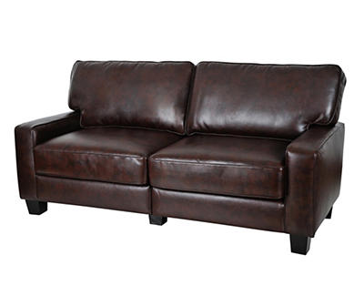 Serta Palisades Chestnut Bonded Leather Sofa