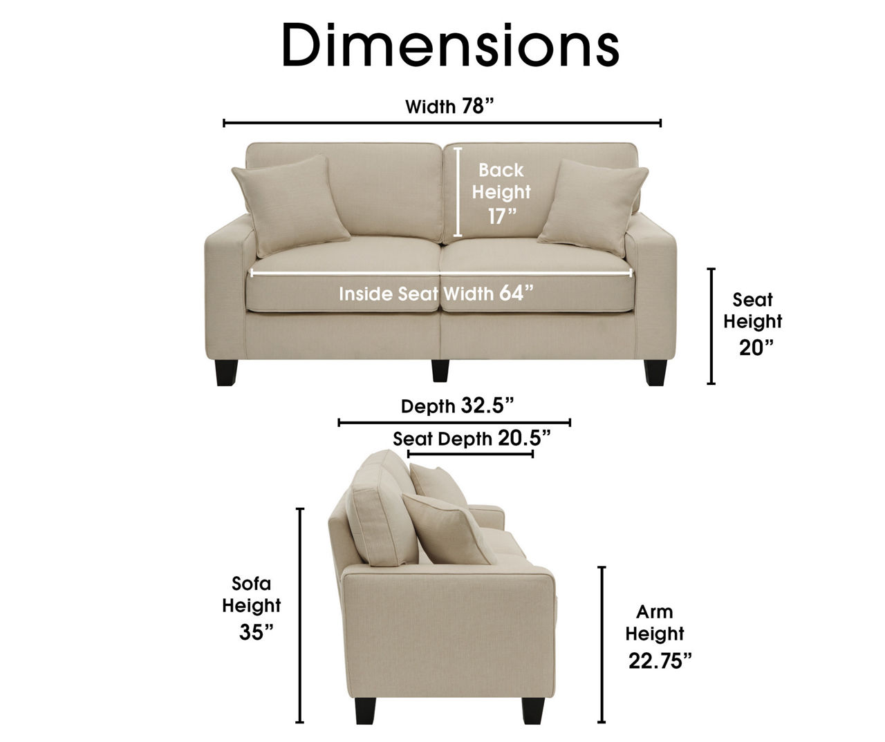Palisades 78" Buckwheat Sofa