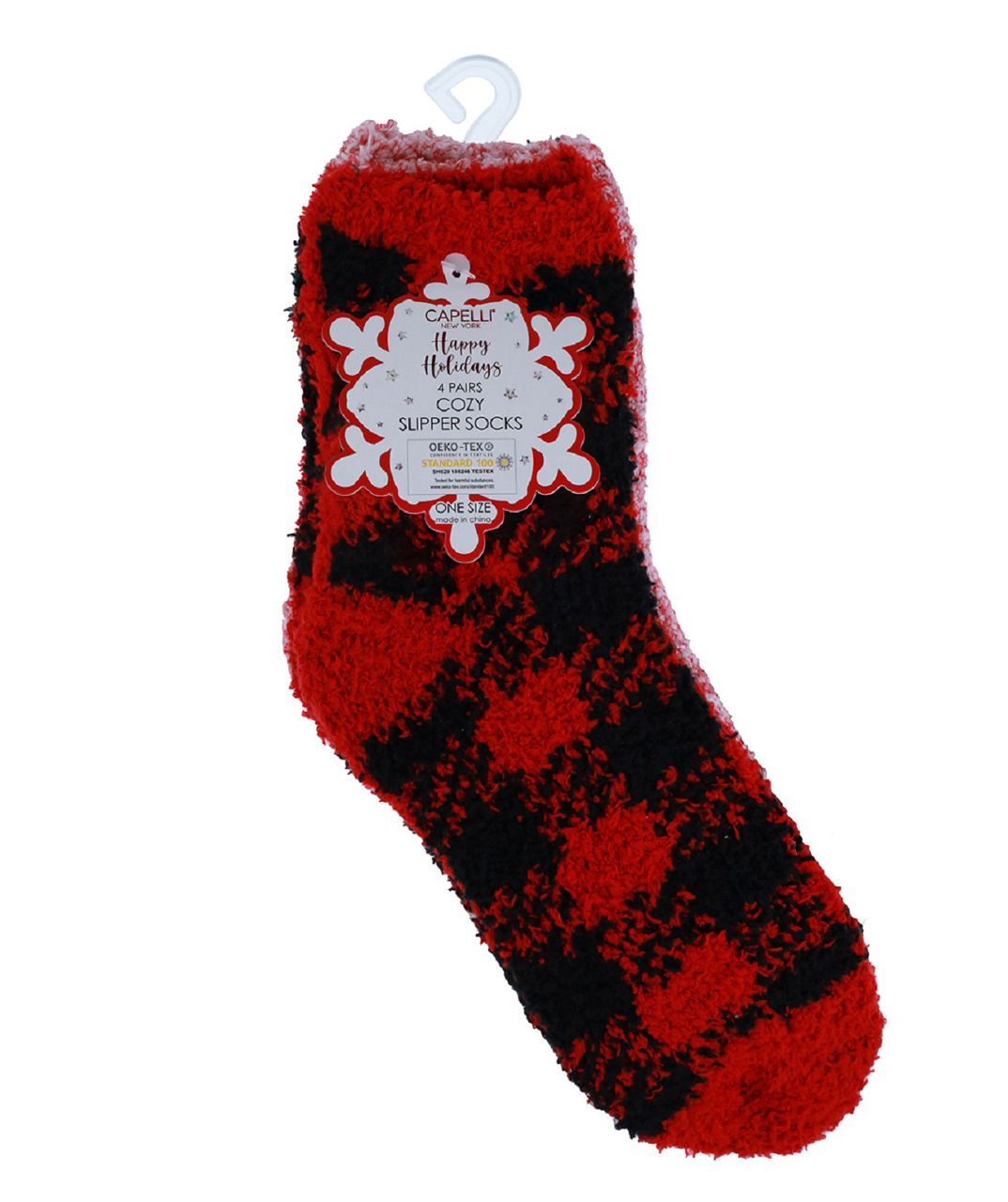 Red & Black Buffalo Check 4-Pair Cozy Socks Set