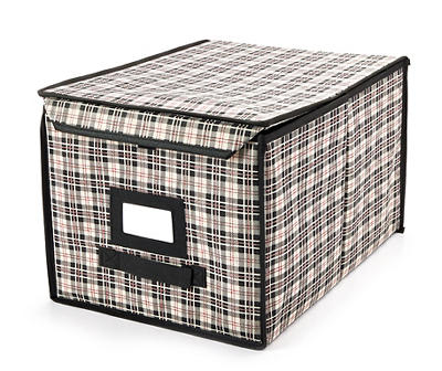 Black & White Plaid Holiday Storage Box