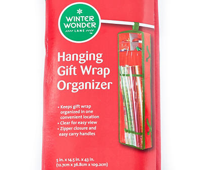 Red & Green Hanging Gift Wrap Organizer