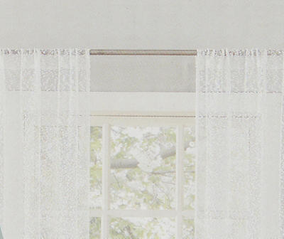 Tinsley White Boucle Light-Filtering Rod Pocket Curtain Panel, (84