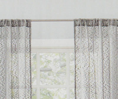 Tinsley Gray Boucle Light-Filtering Rod Pocket Curtain Panel, (84