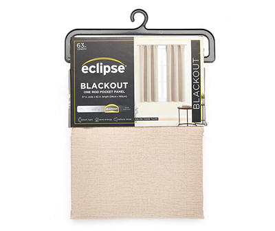 Taupe Blackout Rod Pocket Curtain Panel, (63