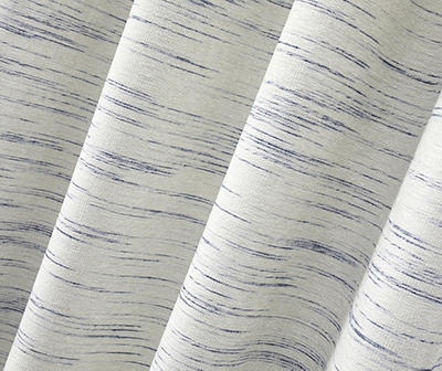 Indigo Stripe Chenille Grommet Curtain Panel Pair with Blackout Lining, (84")