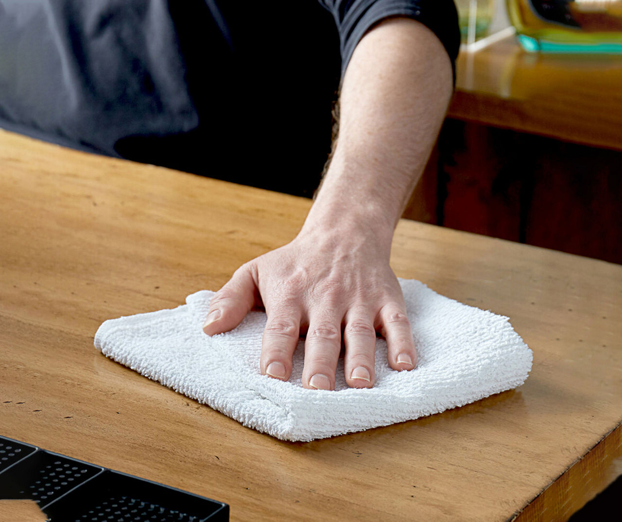 White Terry Bar Mop Towels, 12-Pack