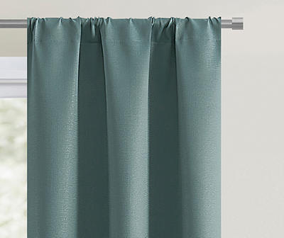 Teal Blackout Rod Pocket Curtain Panel, (63")