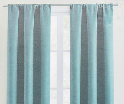 Teal Blackout Rod Pocket Curtain Panel, (63")