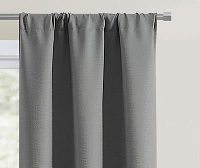 Charcoal Blackout Rod Pocket Curtain Panel, (84")