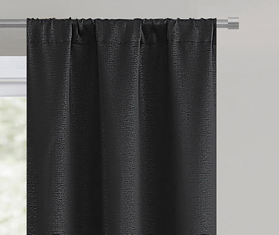 Black Blackout Rod Pocket Curtain Panel, (84")