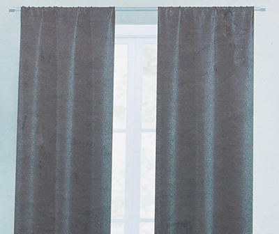 Black Blackout Rod Pocket Curtain Panel, (84")