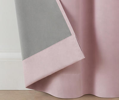 Naptime Pink Ruffle Blackout Rod Pocket Curtain Panel Pair, (84")
