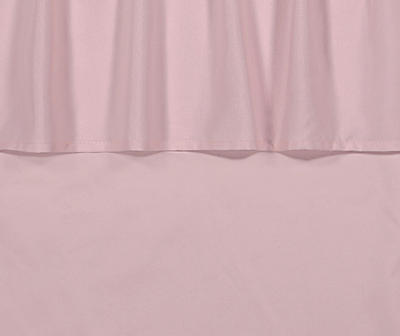 Naptime Pink Ruffle Blackout Rod Pocket Curtain Panel Pair, (84")