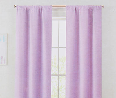 Naptime Purple Blackout Rod Pocket Curtain Panel Pair, (84")