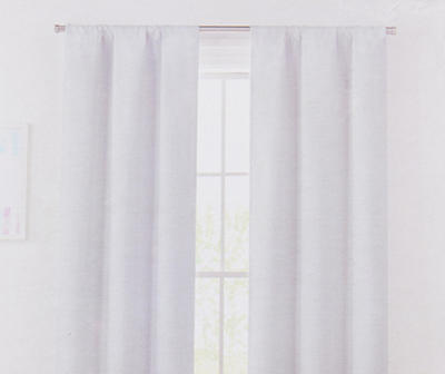 Naptime White Blackout Rod Pocket Curtain Panel Pair, (84