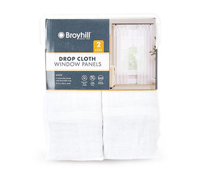 White Drop Cloth Curtain Panel Pair, (84")