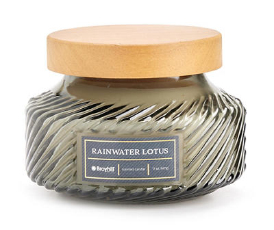 Rainwater Lotus 2-Wick Twisted Glass Candle, 17 Oz.