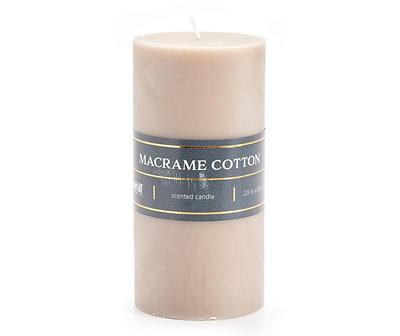 6" Macrame Cotton Pillar Candle