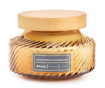 Passionfruit & Sugarcane 2-Wick Twisted Glass Candle, 17 Oz.