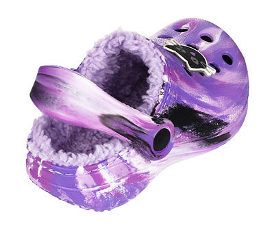 Toddler S Purple Tie-Dye Cat Charm Clog