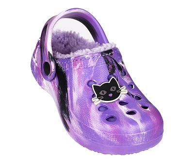 Toddler S Purple Tie-Dye Cat Charm Clog