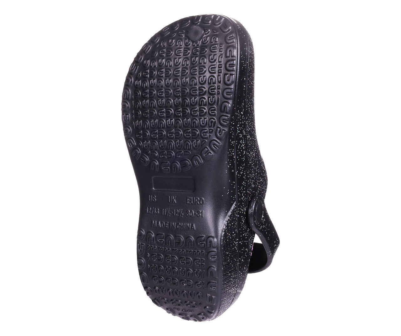 Kids' L Black Glitter Witch Charm Clog