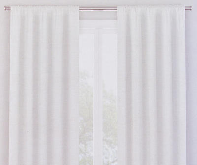 Benley White Blackout Rod Pocket Curtain Panel Pair, (63