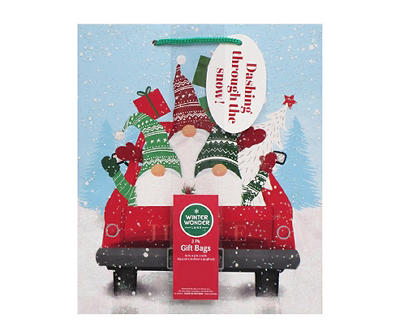 Gnomes in Truck Large Vertical Gift Bags, 3-Pack