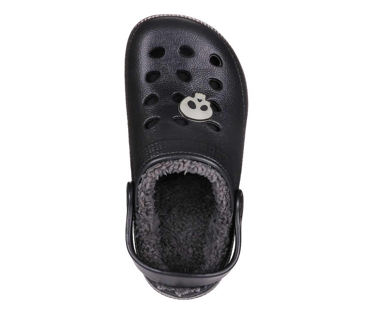 Kids' M Black Skull Charm Clog