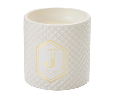"J" Monogram Vanilla Bean Candle, 8 Oz.