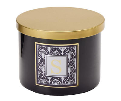 "S" Monogram Coconut Driftwood 3-Wick Candle, 14 Oz.