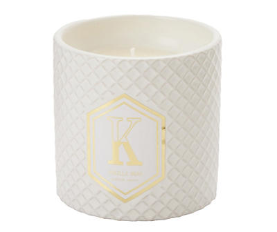 "K" Monogram Vanilla Bean Candle, 8 Oz.