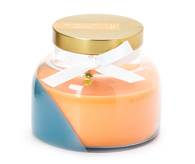 Lei Flower & Apricot 2-Tone Jar Candle, 15 Oz.