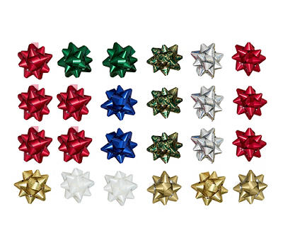 Multi-Color Gift Bows, 24-Pack