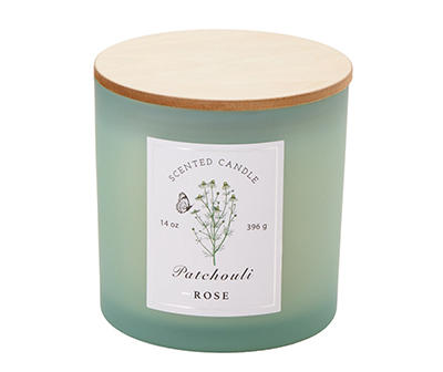 Patchouli Rose 2-Wick Frosted Glass Candle, 14 Oz.